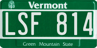 VT license plate LSF814