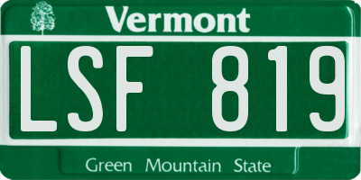 VT license plate LSF819