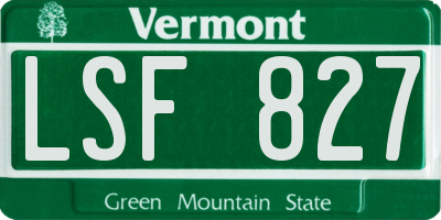 VT license plate LSF827