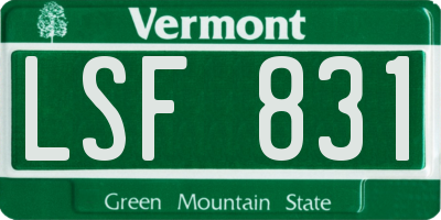 VT license plate LSF831