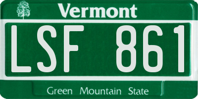 VT license plate LSF861