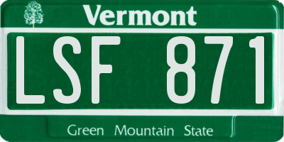 VT license plate LSF871