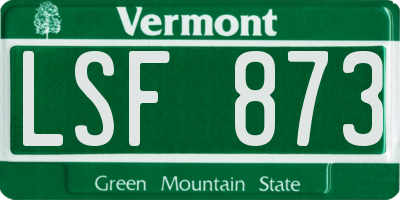 VT license plate LSF873