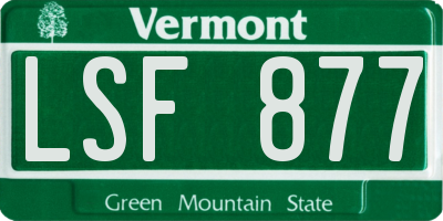 VT license plate LSF877