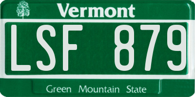 VT license plate LSF879