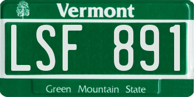 VT license plate LSF891