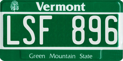 VT license plate LSF896