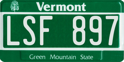 VT license plate LSF897