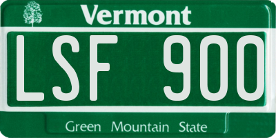 VT license plate LSF900