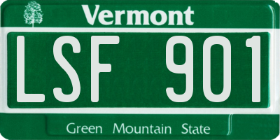 VT license plate LSF901
