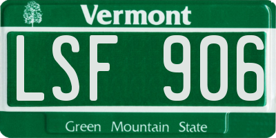VT license plate LSF906
