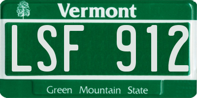 VT license plate LSF912