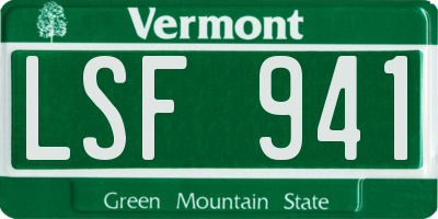 VT license plate LSF941