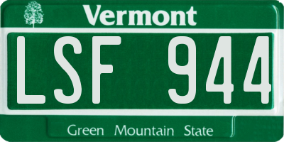 VT license plate LSF944