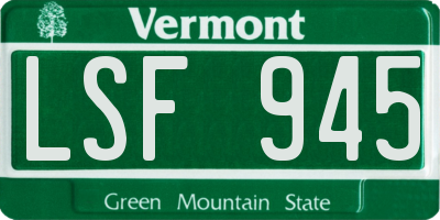 VT license plate LSF945