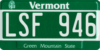 VT license plate LSF946