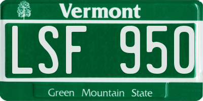 VT license plate LSF950