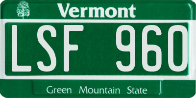VT license plate LSF960