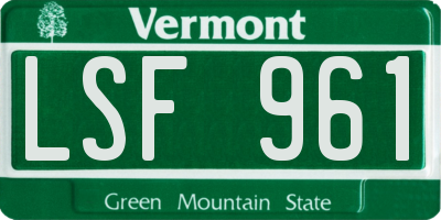 VT license plate LSF961
