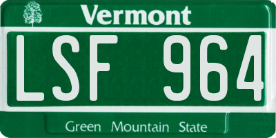VT license plate LSF964