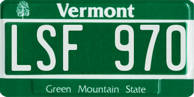 VT license plate LSF970