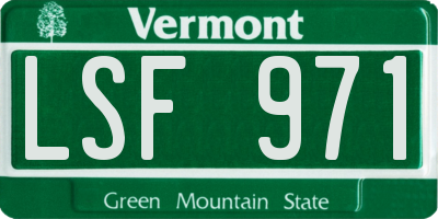 VT license plate LSF971