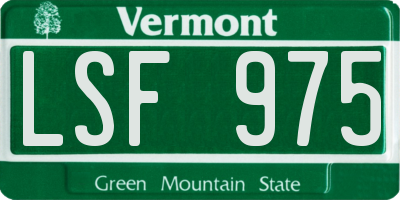 VT license plate LSF975