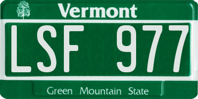 VT license plate LSF977