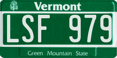 VT license plate LSF979