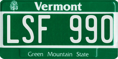 VT license plate LSF990