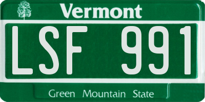 VT license plate LSF991