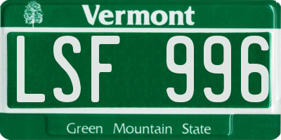 VT license plate LSF996