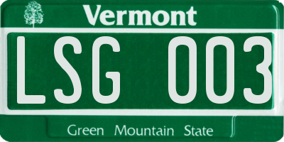 VT license plate LSG003