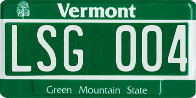 VT license plate LSG004