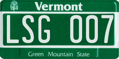 VT license plate LSG007