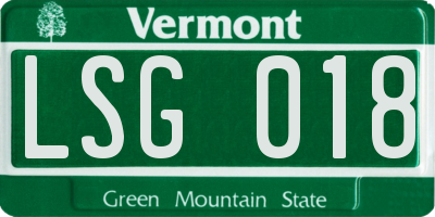 VT license plate LSG018