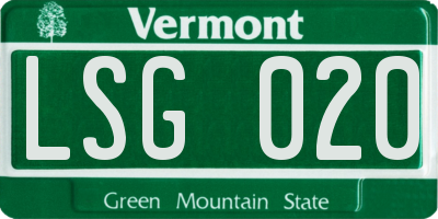 VT license plate LSG020