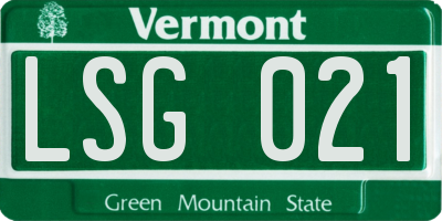 VT license plate LSG021