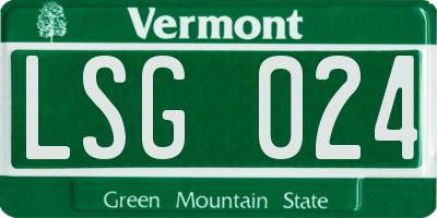 VT license plate LSG024
