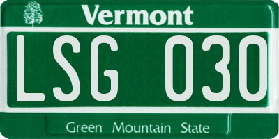 VT license plate LSG030