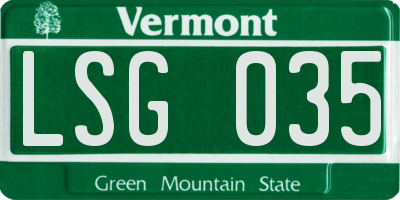 VT license plate LSG035