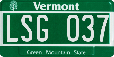 VT license plate LSG037