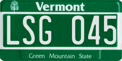 VT license plate LSG045
