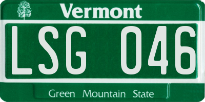 VT license plate LSG046