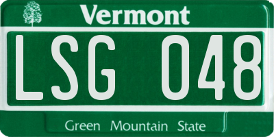 VT license plate LSG048