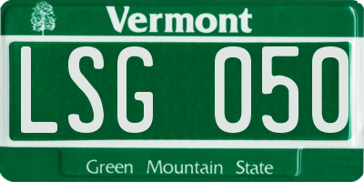 VT license plate LSG050