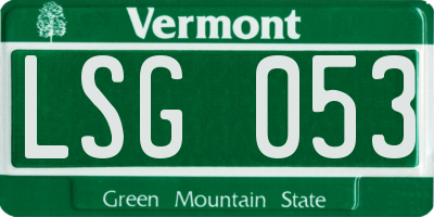 VT license plate LSG053