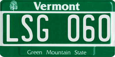 VT license plate LSG060