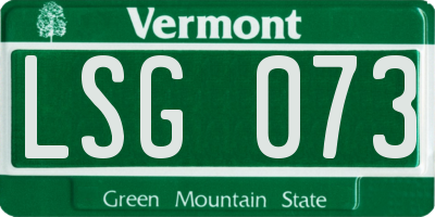 VT license plate LSG073