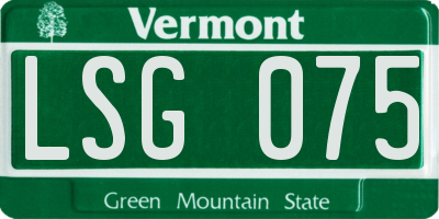 VT license plate LSG075